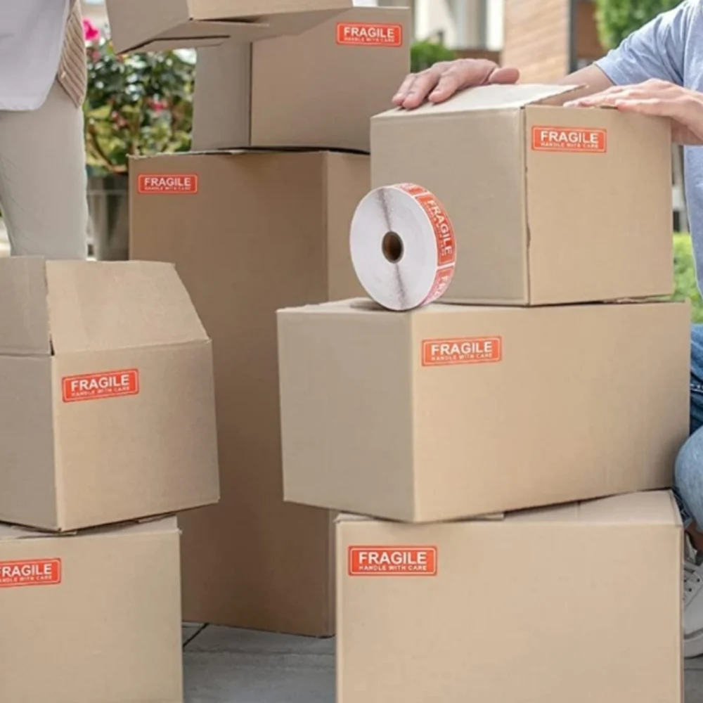 200 FRAGILE HANDLE WITH CARE Warning Packing Shipping Sticker Labels 3